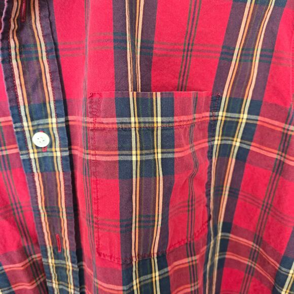 Abercrombie & Fitch Men's Red Plaid Button Up Long Sleeve Preppy Shirt XL - Picture 4 of 9
